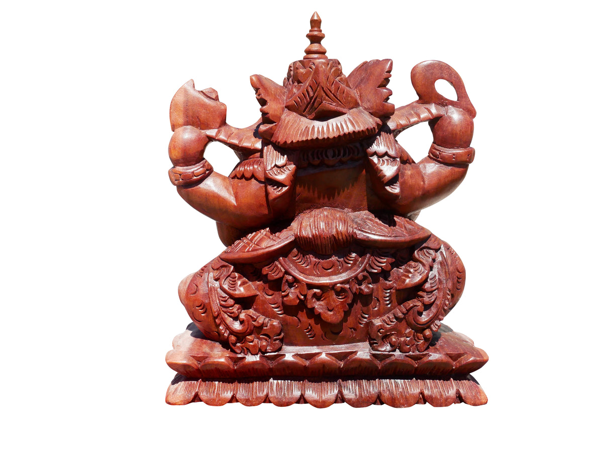 Ganesha Sculpture Suar Wood (15x9x20 cm)