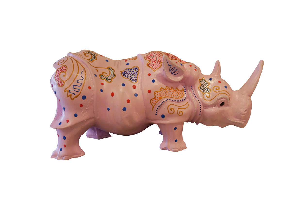 Rhino Resin Sculpture (30x10x15 cm) - assorted colours