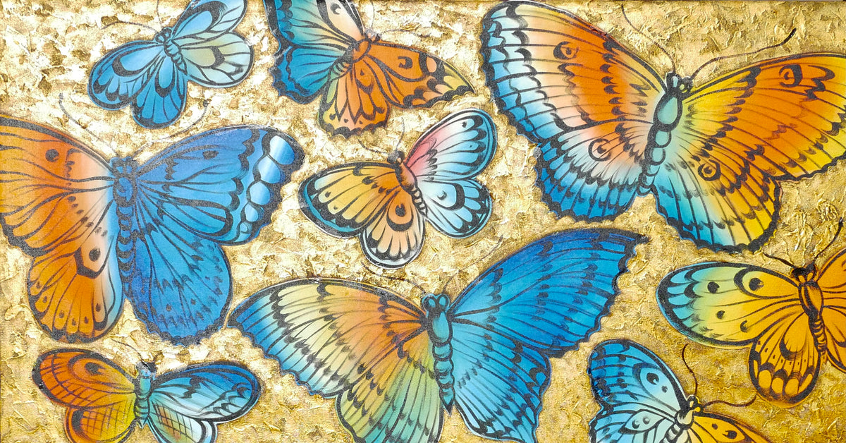 Butterflies Acrylic Painting (80x150 cm)